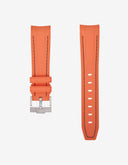 Curved Vertech Rubber Strap - Lava Orange & Black Stitches - OM Luxury